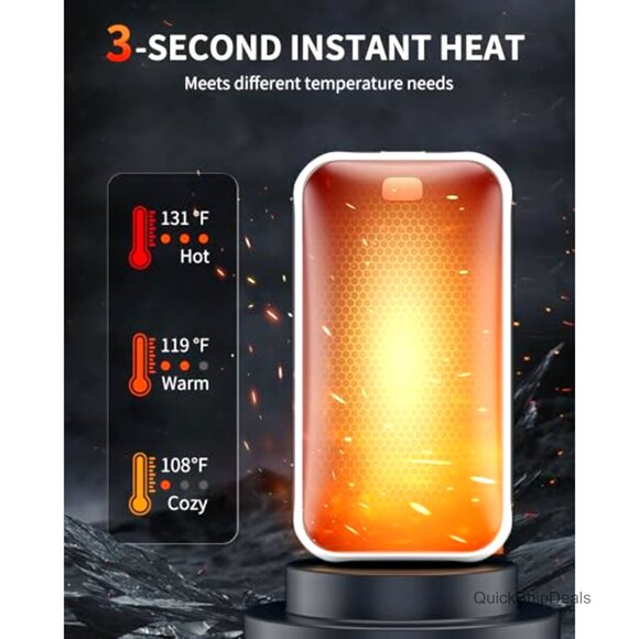 Rechargeable Hand Warmers, 2 Pack Portable Pocket Heater, 3 Heat Settings - Picture 4 of 6